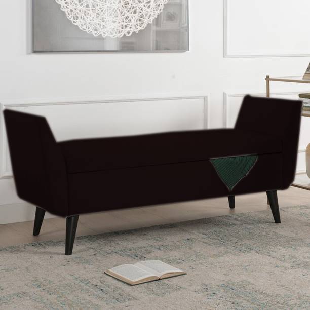 TFS Leon Velvet Fully upholstered Bench with Storage Box For Bedroom/Livingroom Solid Wood Settee