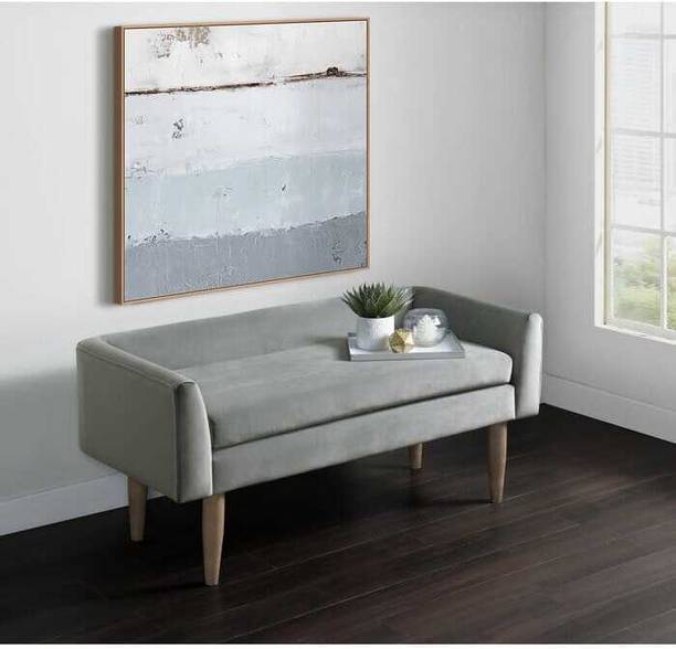 TFS Luxurious Velvet Bench With Back and Armrest for Bedroom/Living room 3 seater Solid Wood Settee