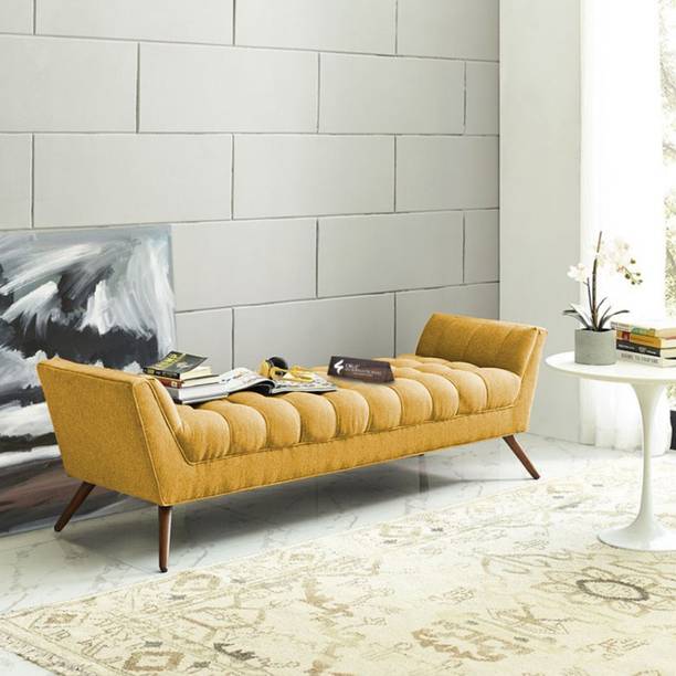 CRUZ INTERNATIONAL Ottoman 3-Seater Sofa Bench - Comfortable Fabric Couch for Living Room & Bedroom Solid Wood Settee