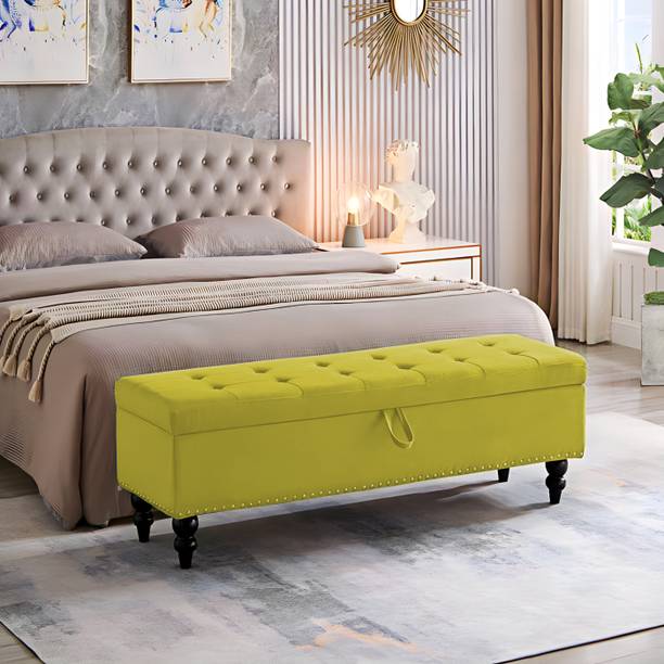 TFS Golden Nail-Head Tufted Sofa/Settee 2 Seater with Storage Box For Bedroom/Living Foam Settee
