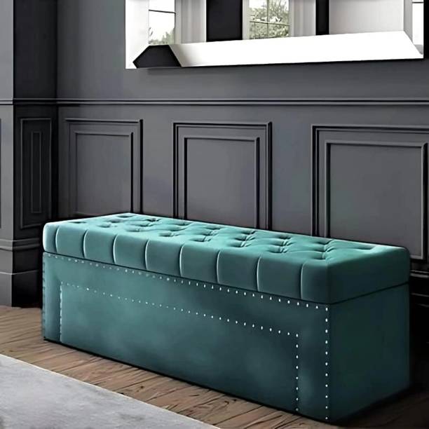 Flipkart Perfect Homes Tufted Upholstered Storage 3 Seater Bench for Bedroom & Living Room Fabric Settee