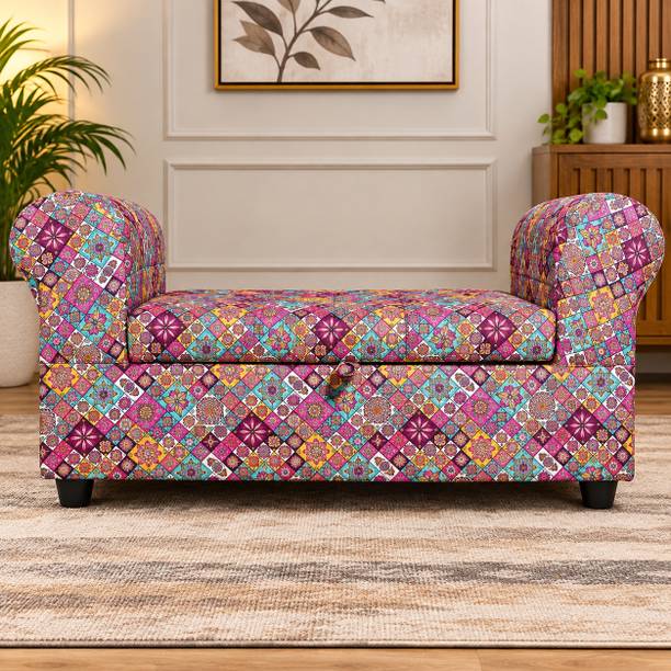 Flipkart Perfect Homes Upholstered Bench for Living Room Solid Wood Settee