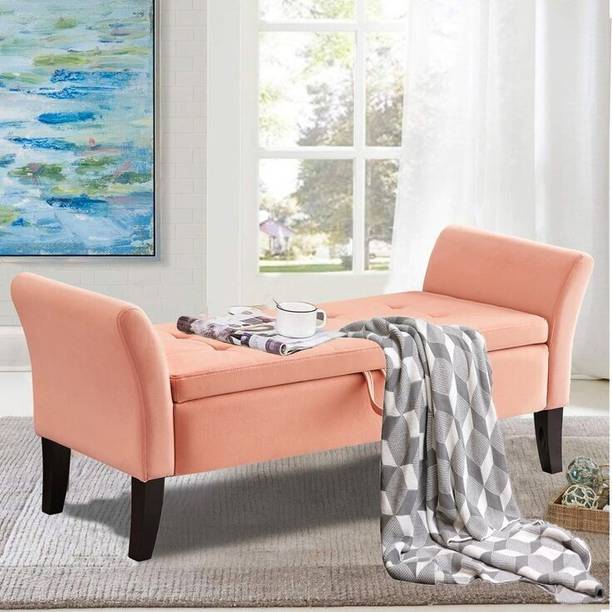 MAJESTIC MART Desginer 2 Seater Sofa Ottoman Bench with Storage for Living Room/Bedroom/Office Foam Settee