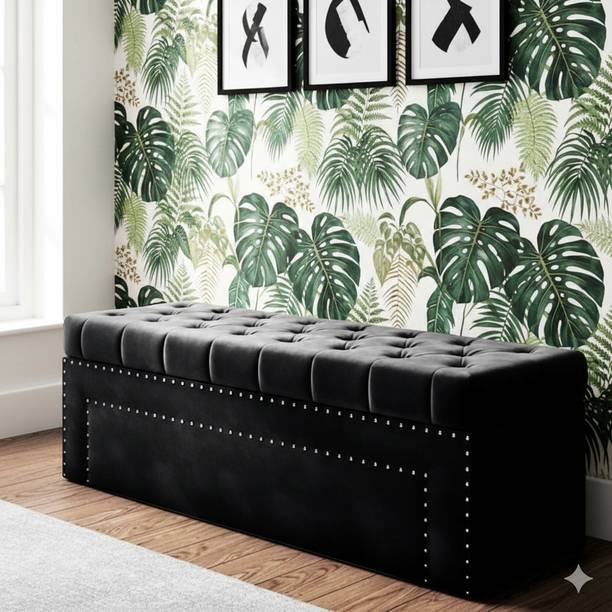 Wu Dtimber Upholstered Storage Ottoman Bench with Tufted Cushion Living Room & Bedroom Solid Wood Settee