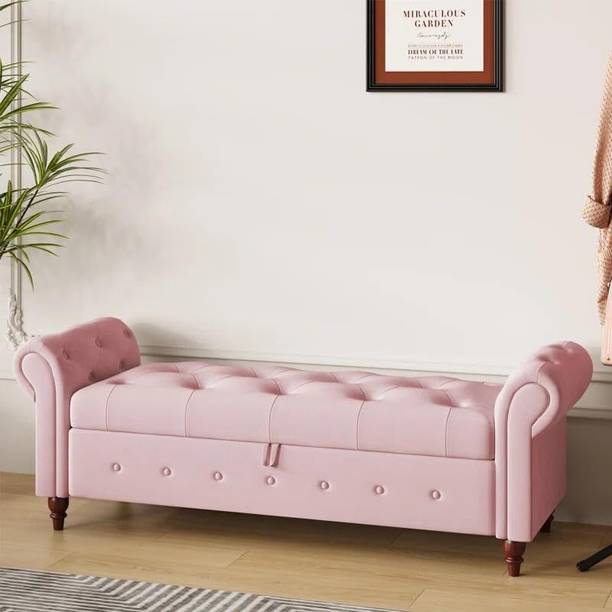 Wu Dtimber Tufted Upholstered Bedroom Bench End of Bed Storage Seat Living Room Engineered Wood Settee