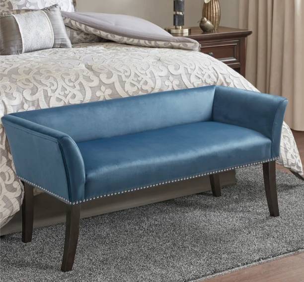 TFS Luxurious Accent Bench With Back and Armrest Solid Wood Settee