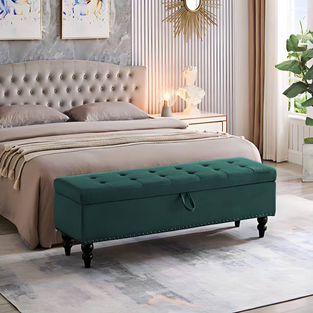 TFS Golden Nail-Head Tufted Sofa/Settee 2 Seater with Storage Box For Bedroom/Living Foam Settee