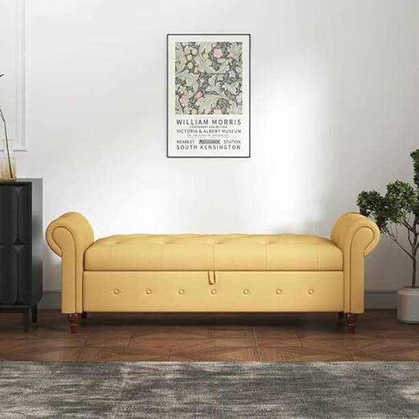MAJESTIC MART Tufted Settee Bench with Premium Velvet & Storage | Living Room, Bedroom, Office Solid Wood Settee