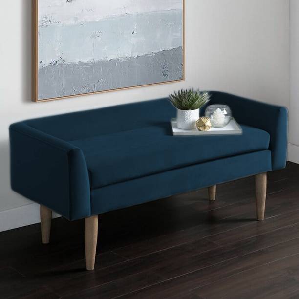 TFS Luxurious Velvet Bench With Back and Armrest for Bedroom/Living room 3 seater Solid Wood Settee