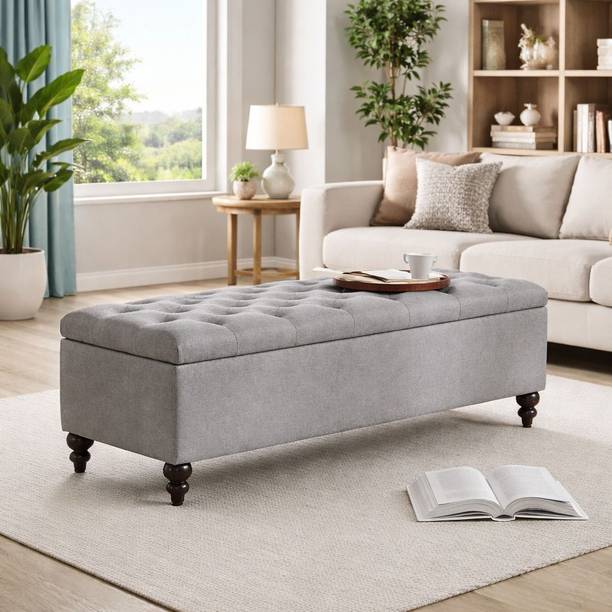 sofynest CLASSIC Living Tufted Cushion Design 3 Seater Bench /OTTOMAN/ Sofa for Home Solid Wood Diwan