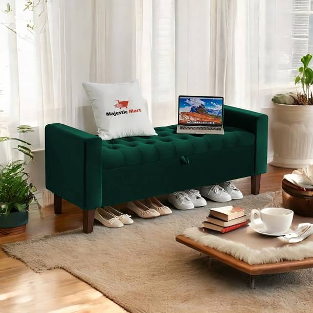 MAJESTIC MART 2 Seater with Storage Sofa Settee Ottoman Diwan Couch for Home and Living Room Solid Wood Diwan