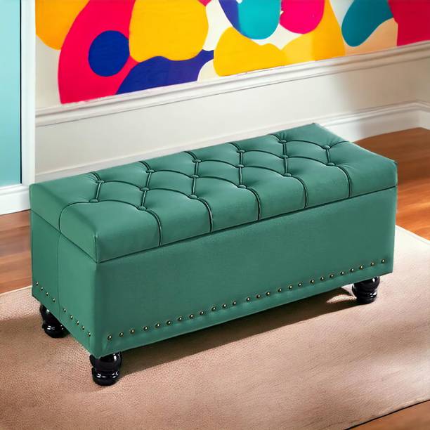 MAJESTIC MART Stylish Velvet Storage Bench, Sofa Settee & Ottoman for Livingroom/Home/Office Fabric Settee