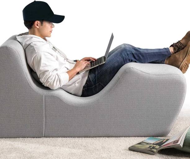 Soul Light Art Sheesham wood Sofa Chaise Pillow Included for Relaxation and Yoga Grey Engineered Wood Diwan