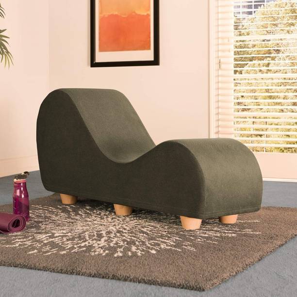 Wu Dtimber Curved Chaise Lounge Sofa Relaxing Couch for Living Room Bedroom & Lounge Area Solid Wood Settee