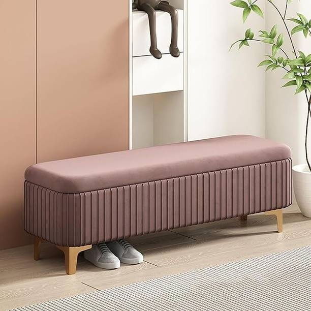 Wu Dtimber Upholstered Seating Bench with Hidden Storage Modern Bedroom Living Room Bench Engineered Wood Settee