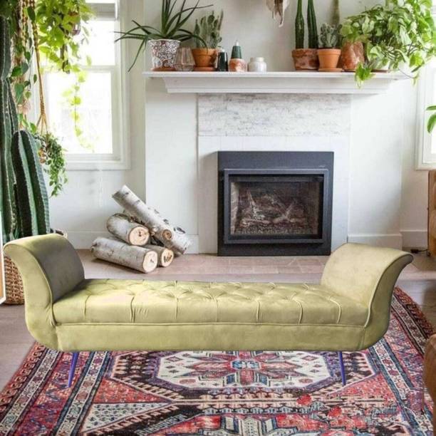 TFS Luxury Cordelia Bench tufted button velvet fabric 2 seater Solid Wood Settee