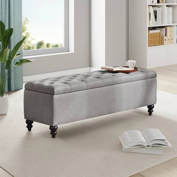 FRIENDS LIFE CLASSIC Living Tufted Cushion Design 3 Seater Bench /OTTOMAN/ Sofa for Home Solid Wood Diwan
