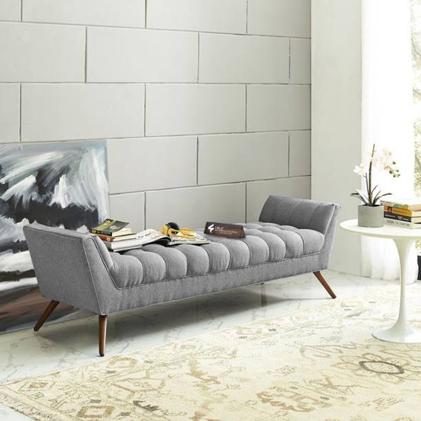 CRUZ INTERNATIONAL Ottoman 3-Seater Sofa Bench - Comfortable Fabric Couch for Living Room & Bedroom Solid Wood Settee