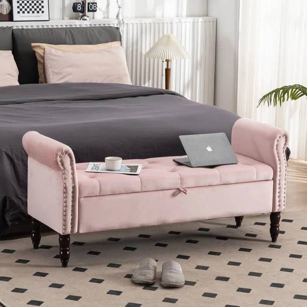 MAJESTIC MART Luxurious Button Tufted Ottoman Bench with Storage for Bedroom/Livingroom/Office Solid Wood Settee