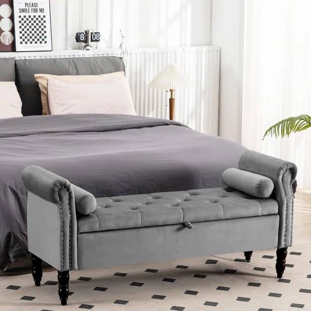 MAJESTIC MART Luxurious Button Tufted Ottoman Bench with Storage for Bedroom/Livingroom/Office Solid Wood Settee