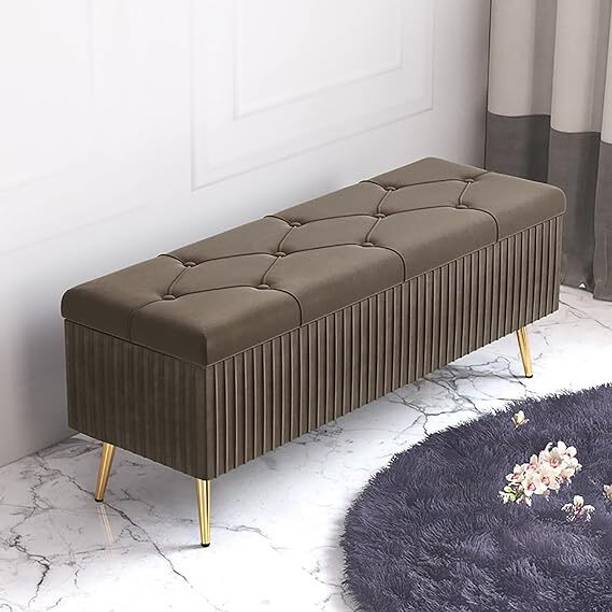 MAJESTIC MART Modern Velvet Storage Bench 2 Seater Sofa Settee For Living Room/Bedroom/Office Solid Wood Settee