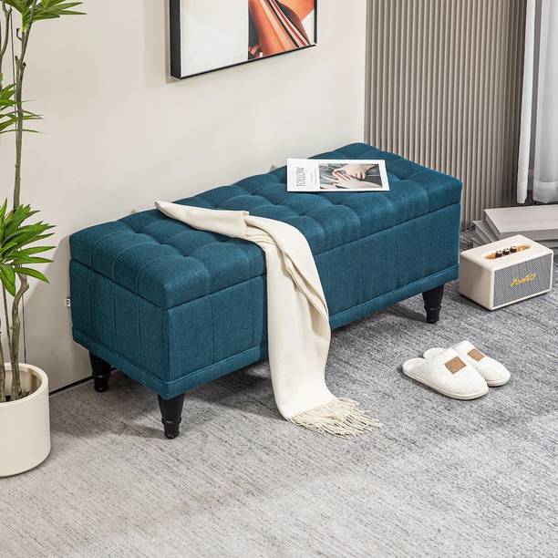 MAJESTIC MART Versatile Ottoman Bench with Storage - Ideal for Home, Office, and Livingroom Solid Wood Settee