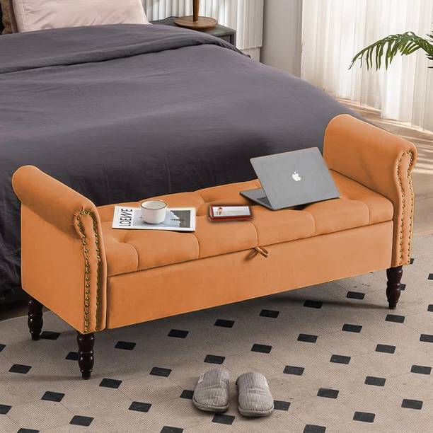 TFS Luxury Tufted Nail-Head-Trim Settee/Sofa 2 Setter With Two Round Boaster Pillow Solid Wood Settee
