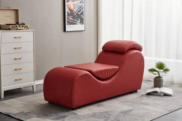Soul Light Art Sheesham wood Sofa Chaise with Detachable Pillows for Relaxation and Yoga Red Engineered Wood Diwan