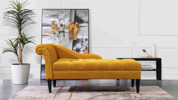 Soul Light Art Chesterfield-style longue/couch sofa armchair chaise lounger sofa Yellow Engineered Wood Diwan