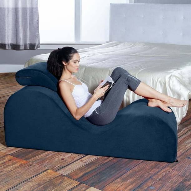Soul Light Art Elegant Chaise Lounge Perfect for Yoga,Exercise,Stretching,Massage- Blue Engineered Wood Settee