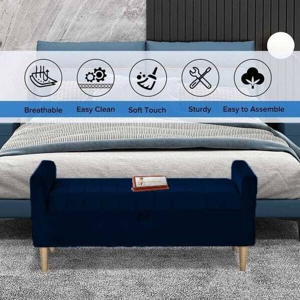 TFS Classic Chusion Velvet Fabric Settee/Sofa for Bedroom/Livingroom 3 setter Solid Wood Settee