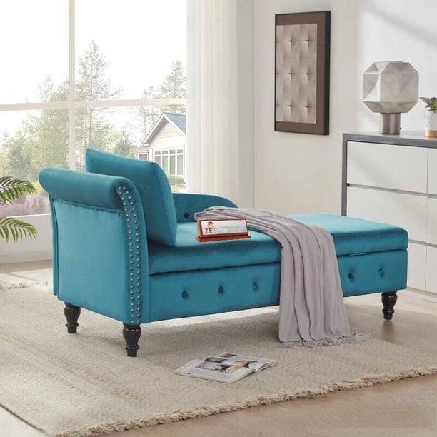 TFS Tufted Roll Arm Chaise Lounge/Sofa with box 2 Seater For Home And Living Room Solid Wood Settee