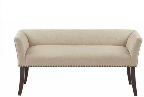 TFS Luxurious Accent Bench With Back and Armrest Solid Wood Settee