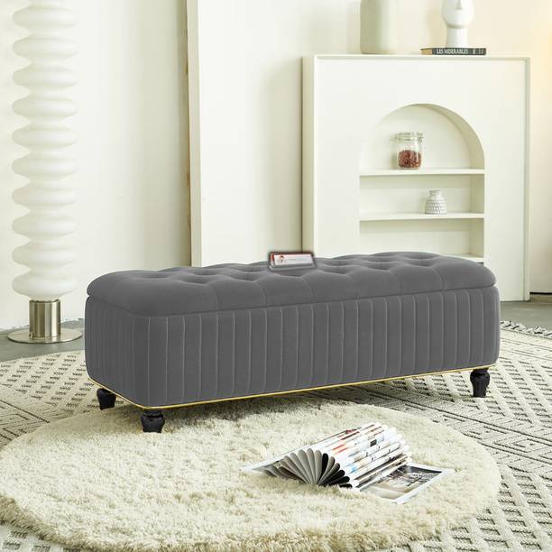 TFS Luxurious Storage Bench 2 Seater Sofa | Ottoman for Livingroom/Office/Home Solid Wood Settee