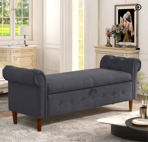 TFS Designer Bench Settee with Storage Box For Living Room/Bedroom/Office Solid Wood Settee