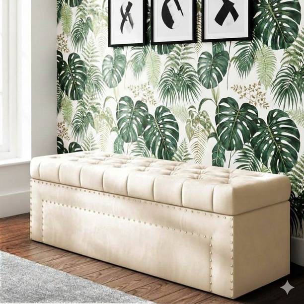 Wu Dtimber Upholstered Storage Ottoman Bench with Tufted Cushion Living Room & Bedroom Solid Wood Settee