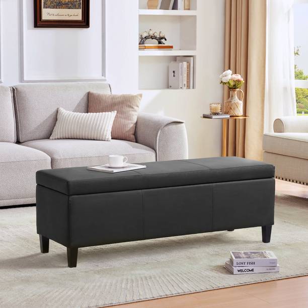 TFS Faux Leather Fabric Flip Top Settee Storage space for Bedroom/Livingroom/Office Solid Wood Settee