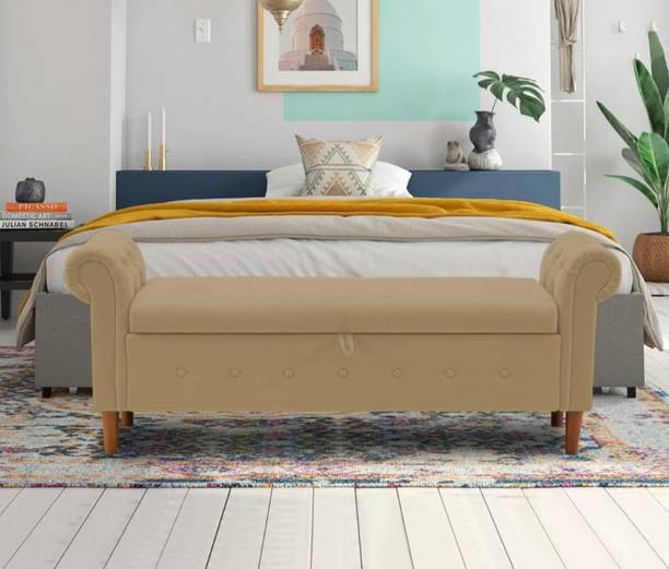 TFS Luxury Button Tufted Roll Armed 2 Seater Settee/Sofa for Bedroom/Living room Solid Wood Settee