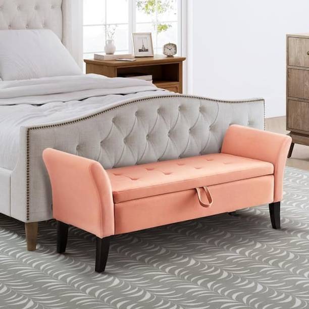 TFS Classic Luxury Design 2 Seater Sofa/Bench with Storage Box For Home/Office Solid Wood Settee