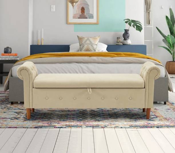 TFS Luxury Bench Settee with Storage Box For Living Room/Bedroom/Office/2 seater Fabric Settee