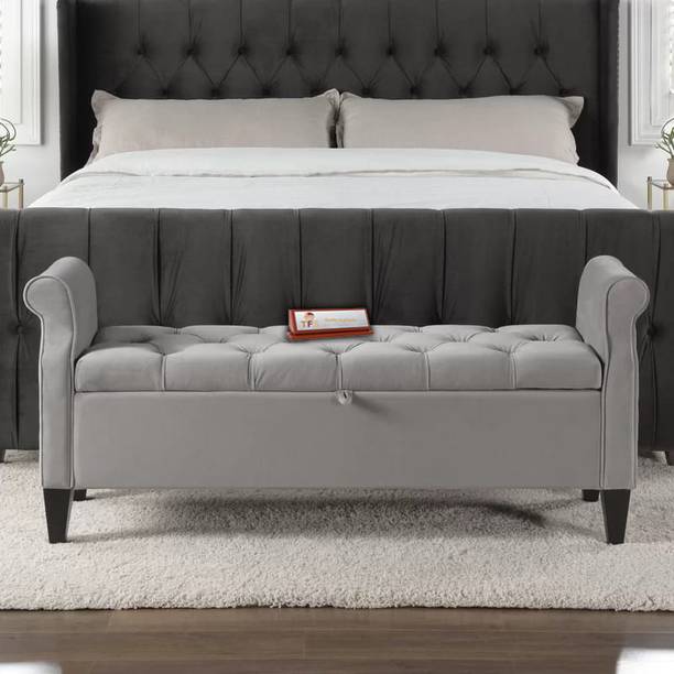 TFS Luxury Roll-Arm 2 Setter Sofa/Bench/Settee with Storage Box For Bedroom/Living Solid Wood Settee