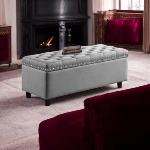 MAJESTIC MART Premium Wooden Fabric Ottoman Bench for Seating & Storage for Home & Office Solid Wood Settee