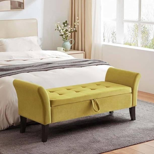 MAJESTIC MART Desginer 2 Seater Sofa Ottoman Bench with Storage for Living Room/Bedroom/Office Foam Settee