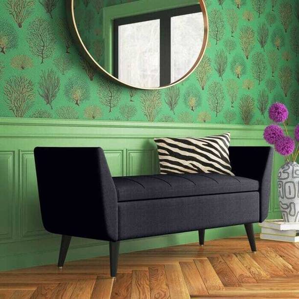TFS Luxury Velvet Fabric Channel Tufted Sofa/Settee for Bedroom/Living Room Solid Wood Settee