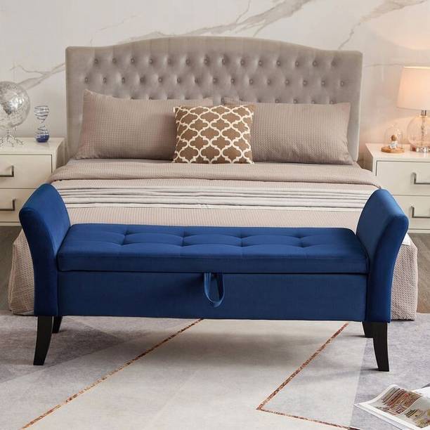 MAJESTIC MART Desginer 2 Seater Sofa Ottoman Bench with Storage for Living Room/Bedroom/Office Foam Settee