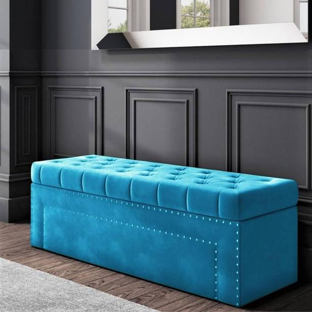 Wu Dtimber Upholstered Foldable Storage Box End of Bed Bench Living Room & Bedroom Seating Solid Wood Settee