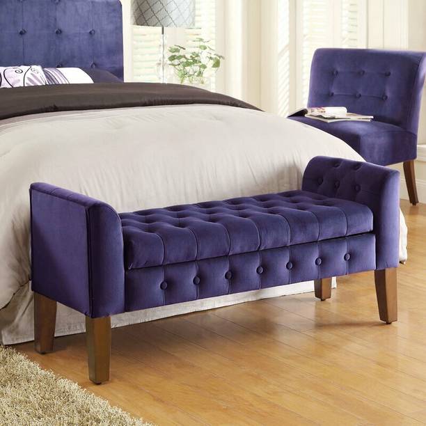TFS Luxurious Bench settee with Storage Box 2 For Bedroom/Livingroom/Office Solid Wood 2 Seater