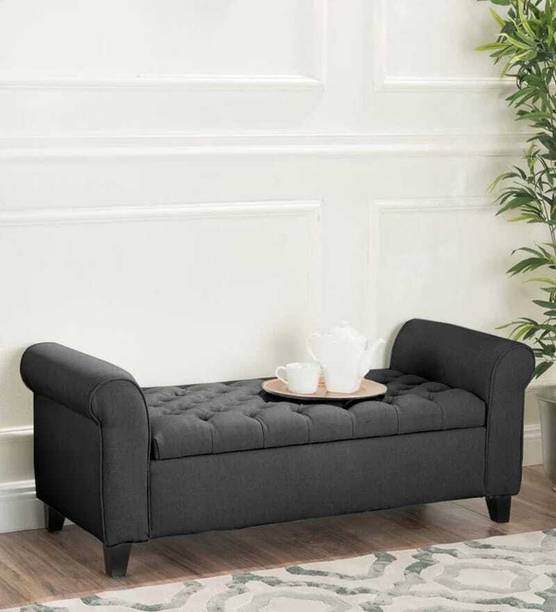 TFS Modern Armrest Tufted Settee with Storage Box 3 setter For Bedroom/Livingroom Solid Wood Settee