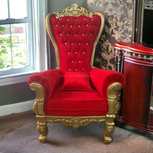 Soul Light Art Maharaja Chair 1 Seater: Velvet Fabric, Solid Wood Solid Wood Settee