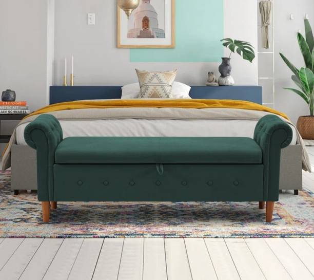 TFS Designer Bench Settee with Storage Box For Living Room/Bedroom/Office Solid Wood Settee